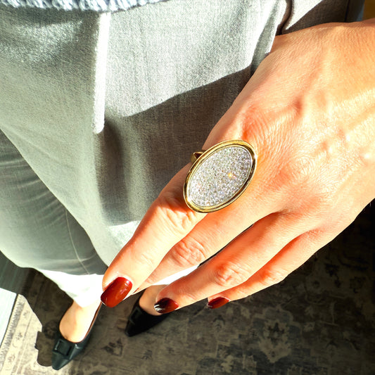 "Aveline" 18K Gold Ring with 1.46ct Pave Diamonds