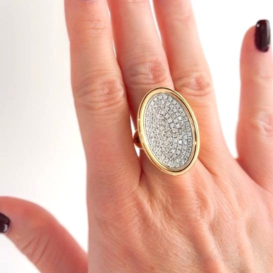 "Aveline" 18K Gold Ring with 1.46ct Pave Diamonds