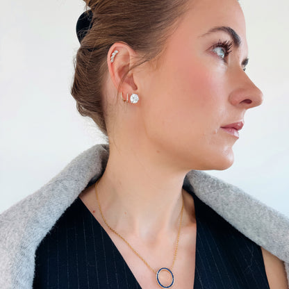 Lab Diamond Martini Stud Earrings in 14K Gold