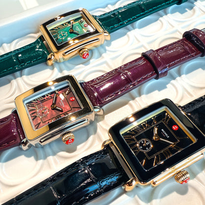 MICHELE - Deco Sport Mid Gold-Plated Leather Watch