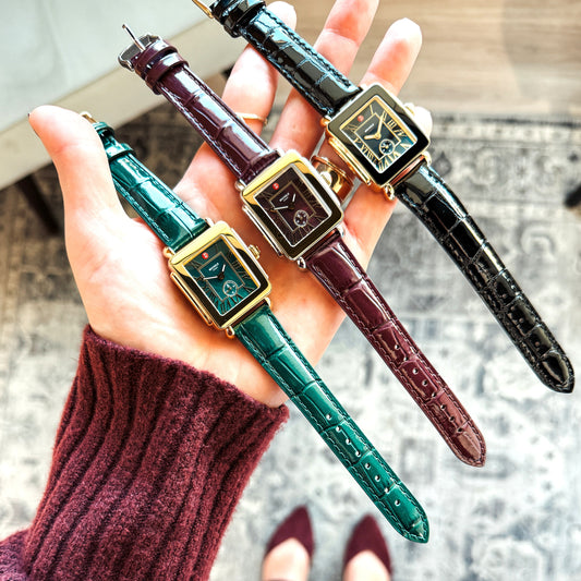 MICHELE - Deco Sport Mid Gold-Plated Leather Watch MICHELE