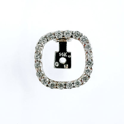14K White Gold 0.31ct Cushion Earring Jacket - Roset