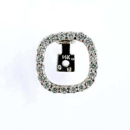 14K White Gold 0.31ct Cushion Earring Jacket - Roset