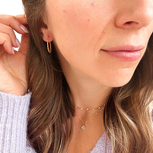 Roset Gold Label "Coral" Scalloped Hoop Earrings