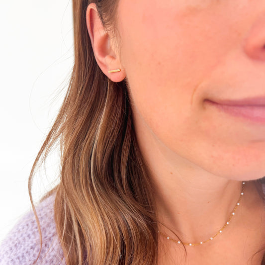 Roset Gold Label "Sally" Bar Stud Earrings
