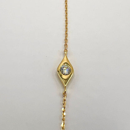 "Brynn" 18k Yellow Gold with Diamond Pendant Bracelet