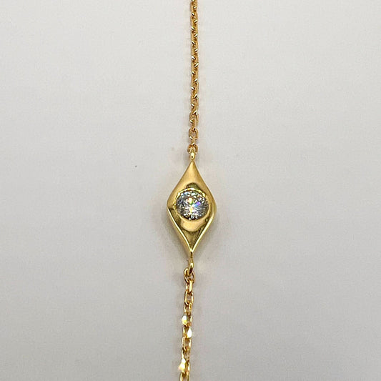 "Brynn" 18k Yellow Gold with Diamond Pendant Bracelet