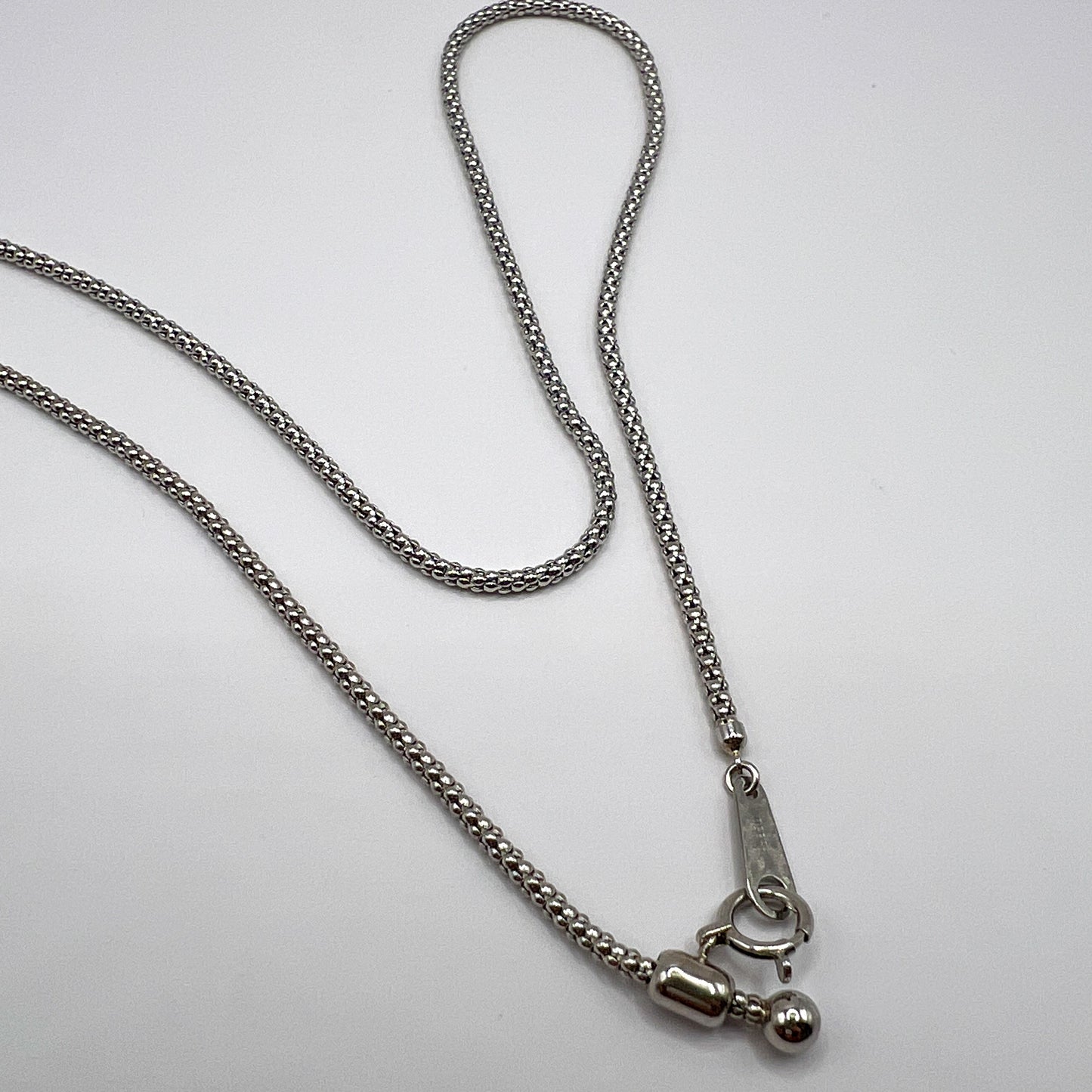 "Maisie" Platinum Adjustable Popcorn Chain Necklace
