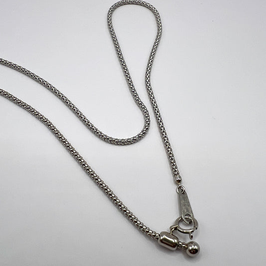 "Maisie" Platinum Adjustable Popcorn Chain Necklace