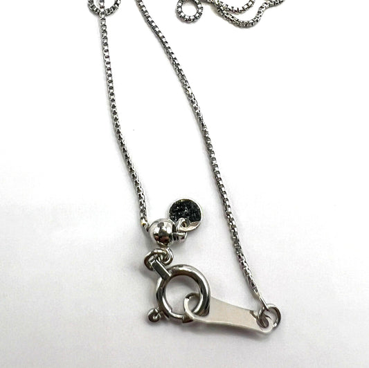 "Alex" Platinum Adjustable Box Chain Necklace