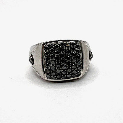 "Ember" Silver and Black Diamond Ring