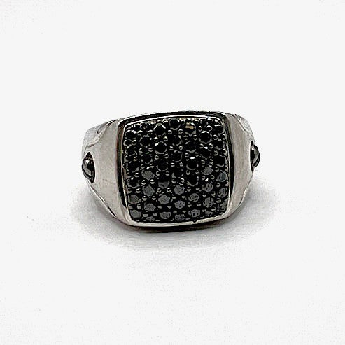 "Ember" Silver and Black Diamond Ring