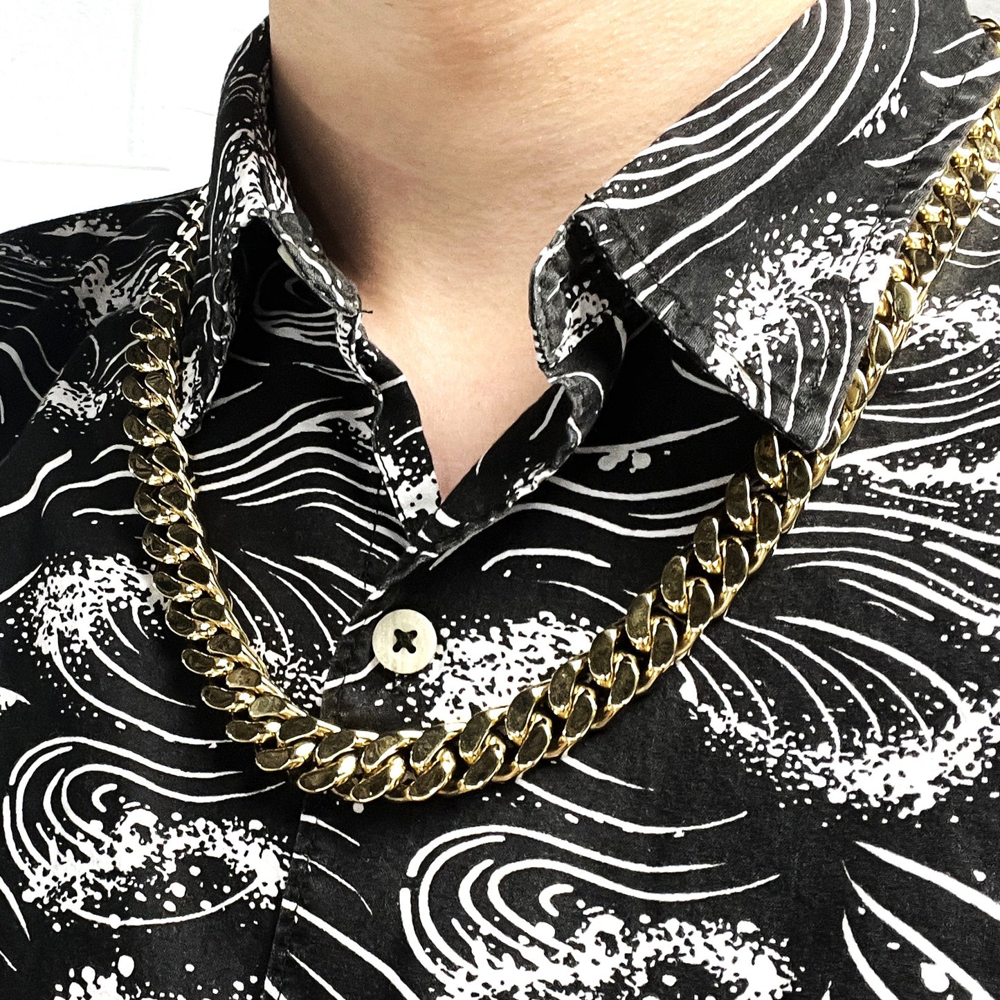 ITALGEM - 13mm Gold Plated S.Steel Polished Surface Curb Chain