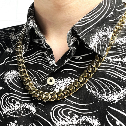 ITALGEM - 13mm Gold Plated S.Steel Polished Surface Curb Chain