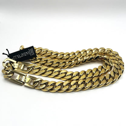 ITALGEM - 13mm Gold Plated S.Steel Polished Surface Curb Chain