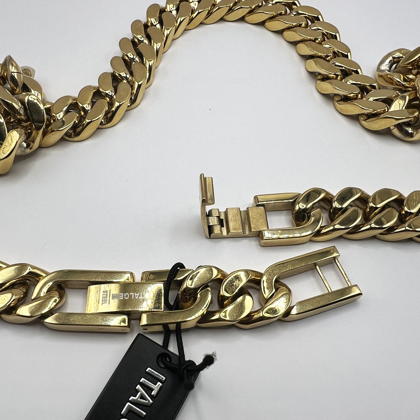 ITALGEM - 13mm Gold Plated S.Steel Polished Surface Curb Chain