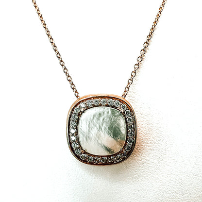 CLARTÉ - "Nedra" 14k Yellow Gold Cushion Pendant with Chain