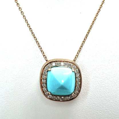 CLARTÉ - "Nedra" 14k Yellow Gold Cushion Pendant with Chain