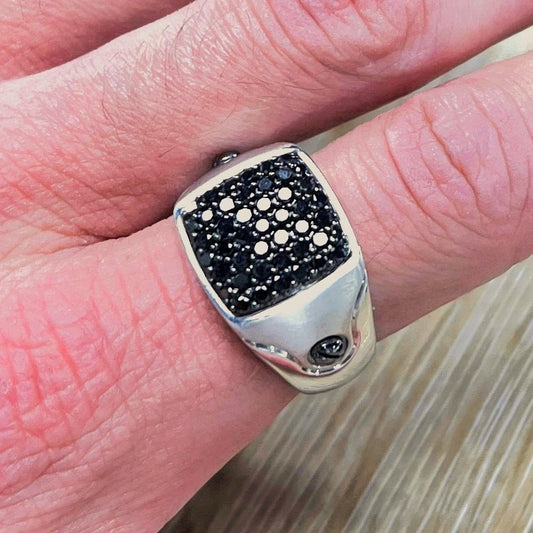 "Ember" Silver and Black Diamond Ring
