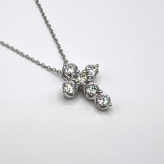 "Elysia" Diamond Cross Necklace in 14K Gold – 1.21 tcw Lab-Grown