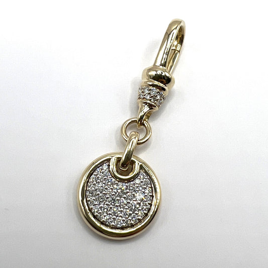 "Felicity" Coin Tag Pendant in 14K Two-Tone Gold with Diamonds