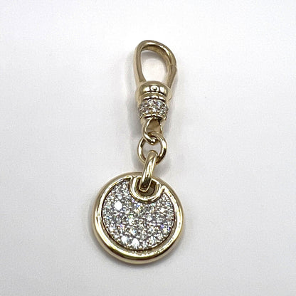 "Felicity" Coin Tag Pendant in 14K Two-Tone Gold with Diamonds