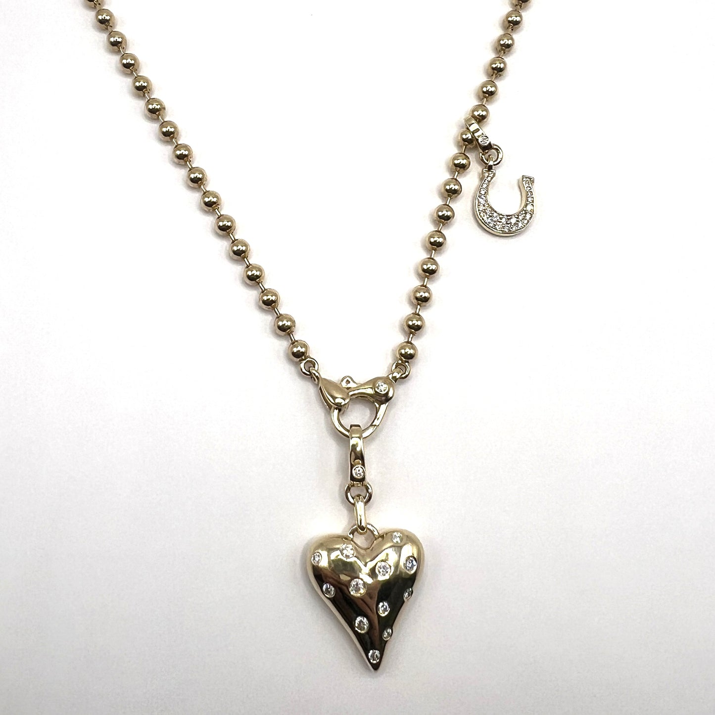 "Athena" 14K Yellow Gold Bead Chain Necklace – 20"