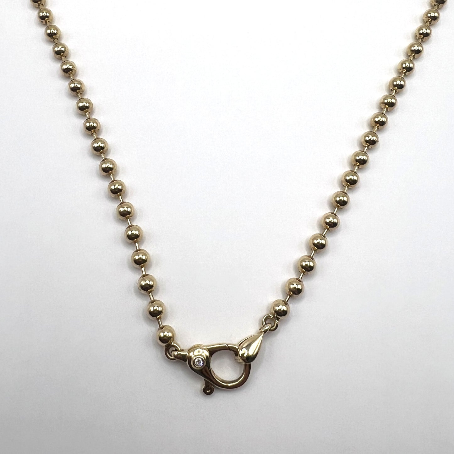 "Athena" 14K Yellow Gold Bead Chain Necklace – 20"