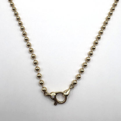 "Athena" 14K Yellow Gold Bead Chain Necklace – 20"