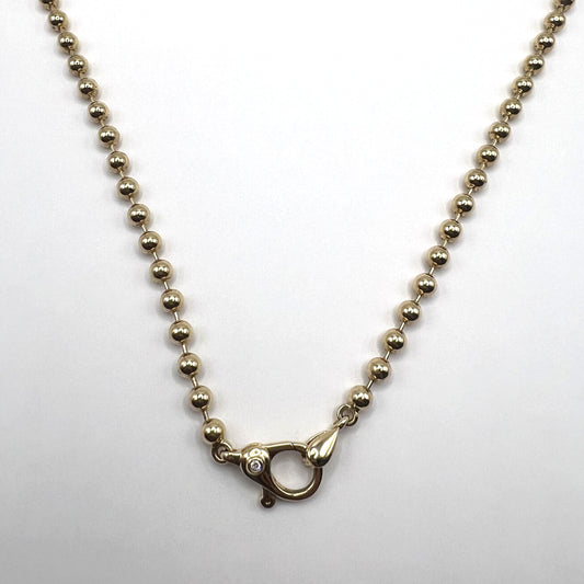 "Athena" 14K Yellow Gold Bead Chain Necklace – 20"