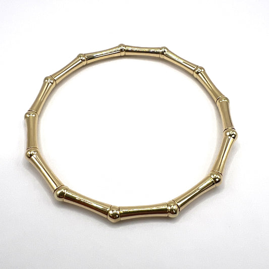 Stretch 18K Gold Bamboo Bracelet
