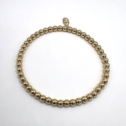 Stretch 18K Gold Bead Bracelet (3mm)