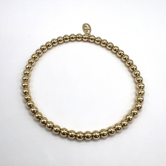 Stretch 18K Gold Bead Bracelet (3mm)