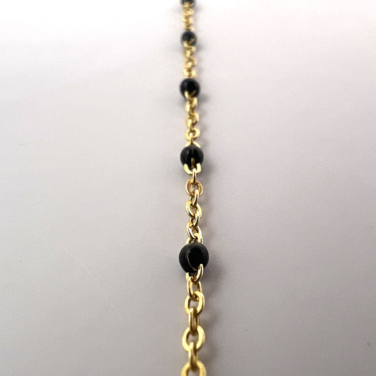 Enamel Bead 14K Yellow Gold Chain FUSE - Permanent Jewelry