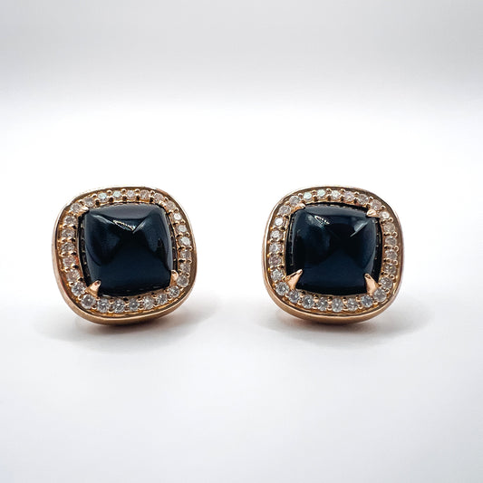 CLARTÉ - "Estelle" 14k Yellow Gold Cushion Earrings