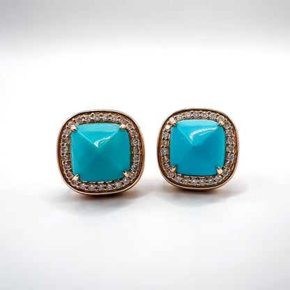 CLARTÉ - "Estelle" 14k Yellow Gold Cushion Earrings