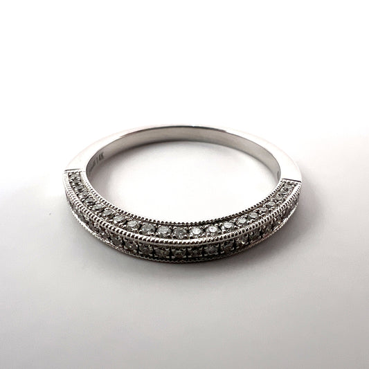 Venetti 14K White Gold Three Sides Diamond Band