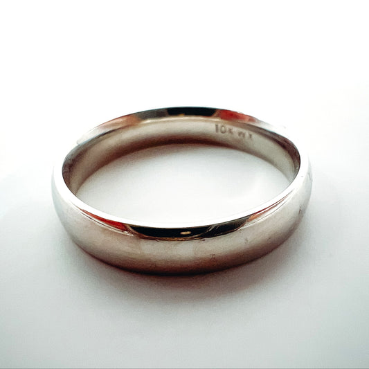 Roset 10K White Gold Wedding Band 4mm