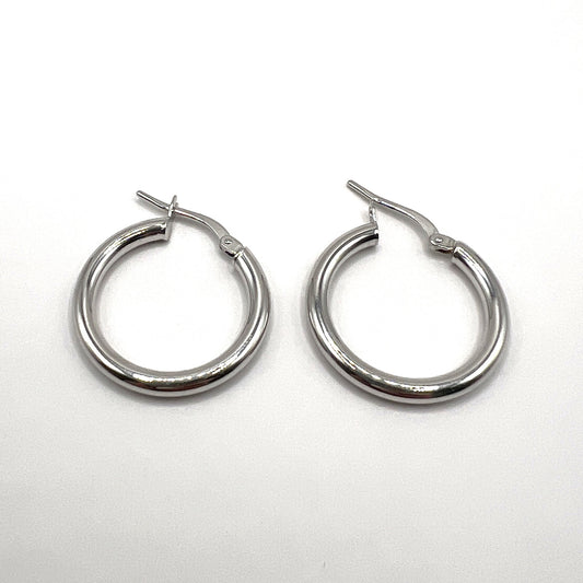 "Vespera" 14K White Gold Hoop Earrings