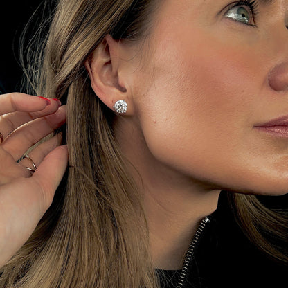 Lab Diamond Martini Stud Earrings in 14K Gold