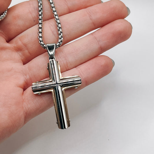 Josef Elias - MSPH1025-STR/B/W Cross Necklace