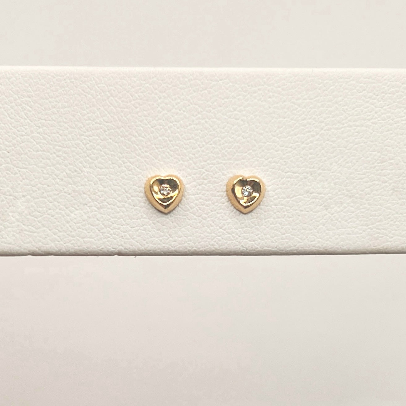 "Penny" Tiny Heart Shaped Studs with Diamonds