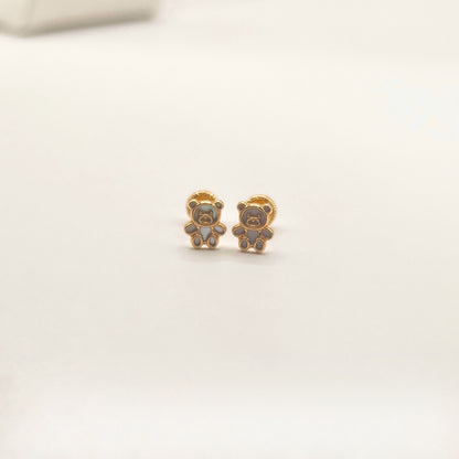 "Teddy" 18k Yellow Gold Studs