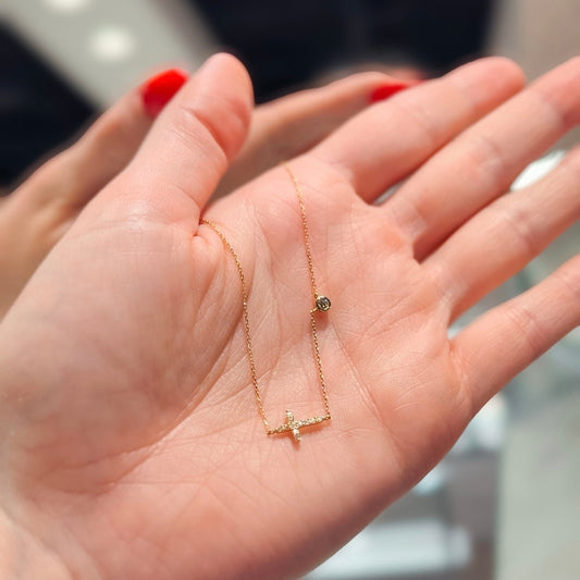 "Hannah" 18K Yellow Gold and Diamond Necklace