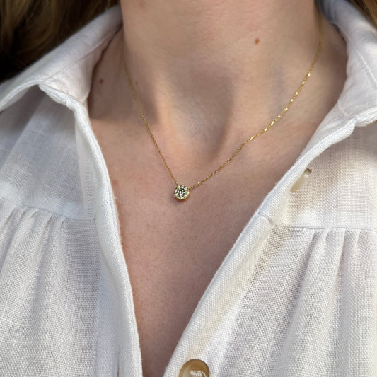 "Nara" 18k Yellow Gold and Diamond Necklace