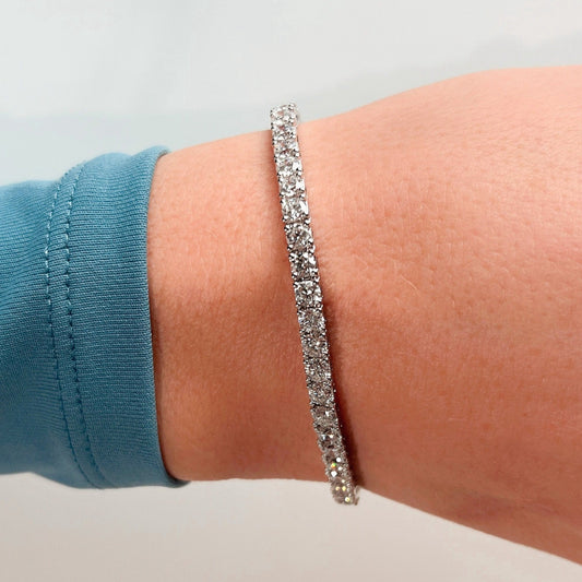 8.12ct Tennis Bracelet - Lab-Grown Diamonds in 14K White Gold