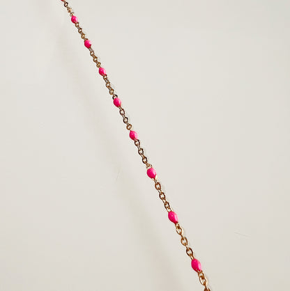 Enamel Bead 14K Yellow Gold Chain FUSE - Permanent Jewelry