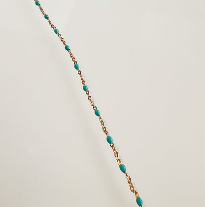 Enamel Bead 14K Yellow Gold Chain FUSE - Permanent Jewelry