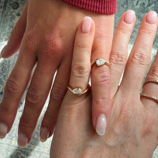 FLICA - "BFF" Pear Lab Diamond 10K Gold Ring
