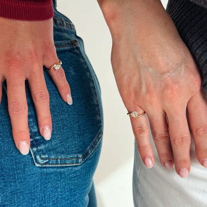 FLICA - "BFF" Pear Lab Diamond 10K Gold Ring